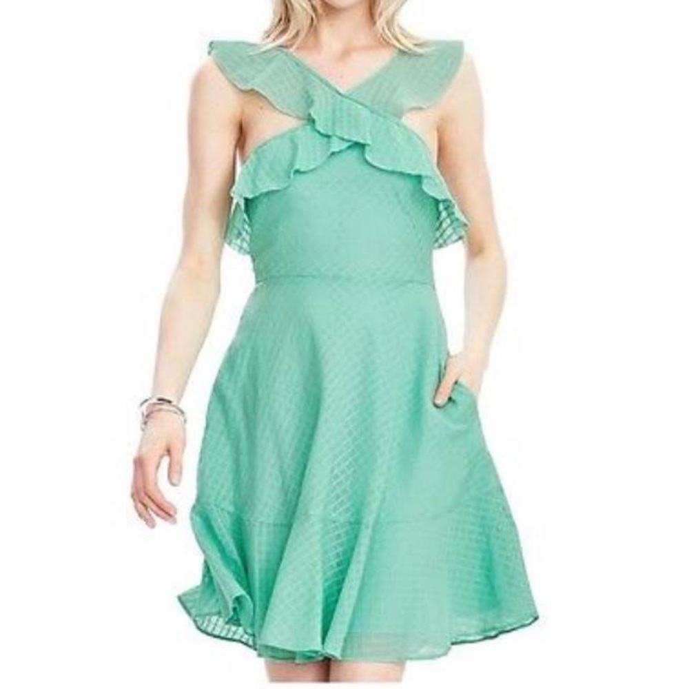 Banana Republic Mint Ruffle Dress